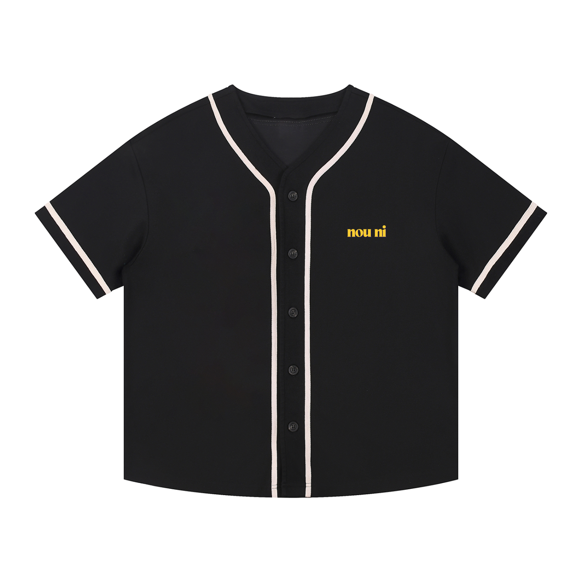 Contrast Piped Button-Up Jersey