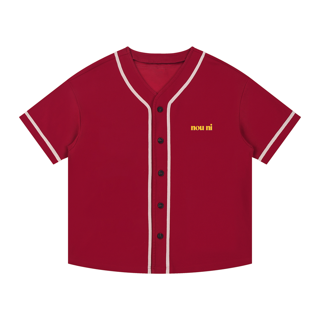 Contrast Piped Button-Up Jersey