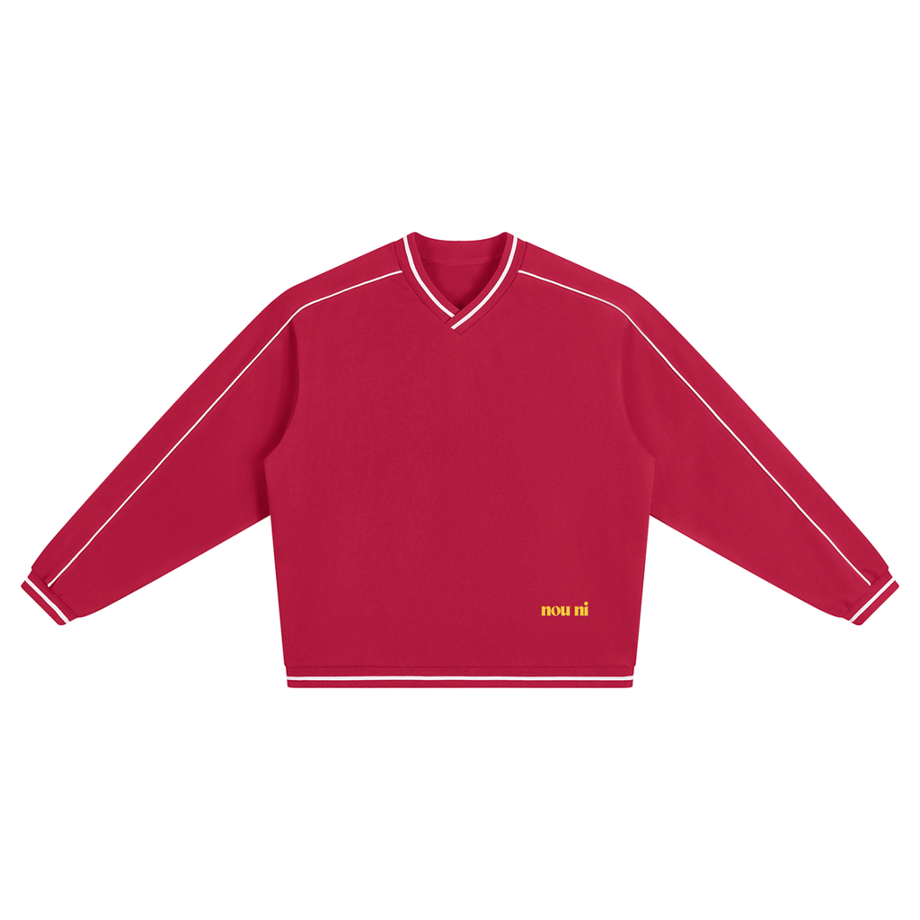 Unisex Color Block V-Neck Sweatshirt