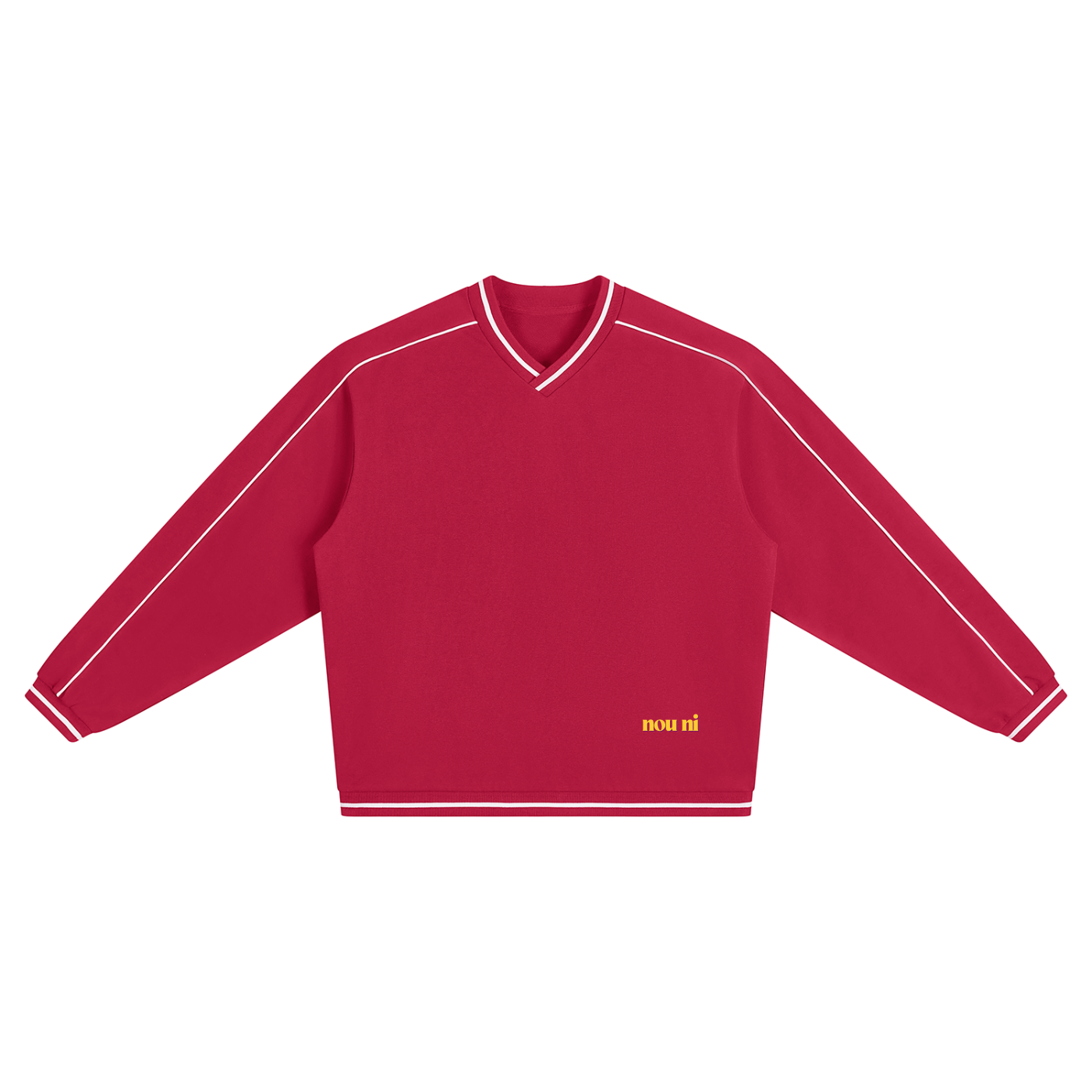 Unisex Color Block V-Neck Sweatshirt