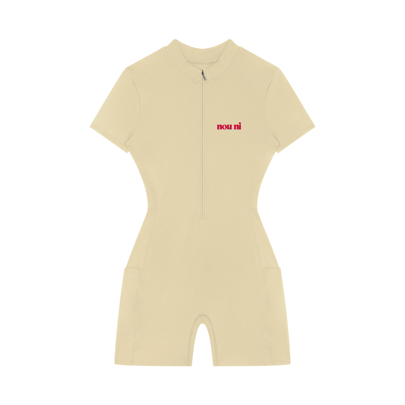 Women's Quarter-Zip Short Sleeve Romper
