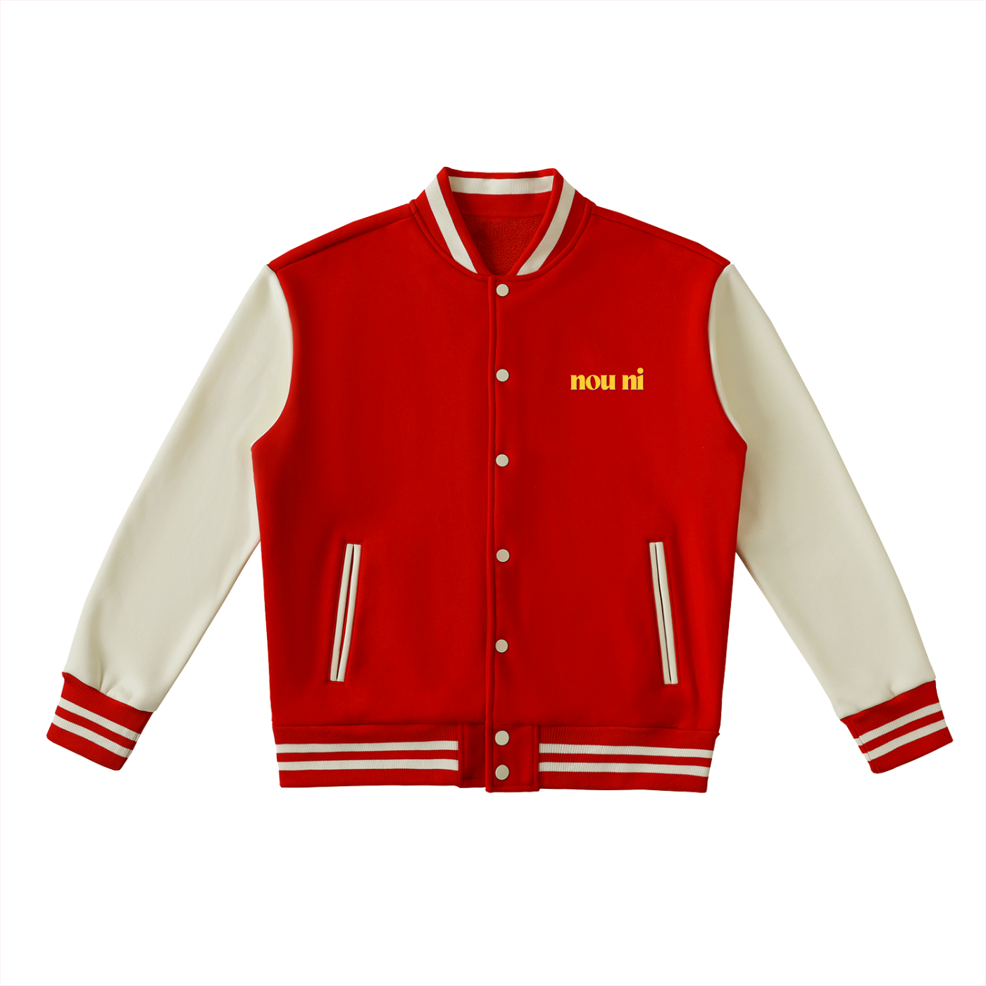 Two-Tone Fleeced Varsity Jacket