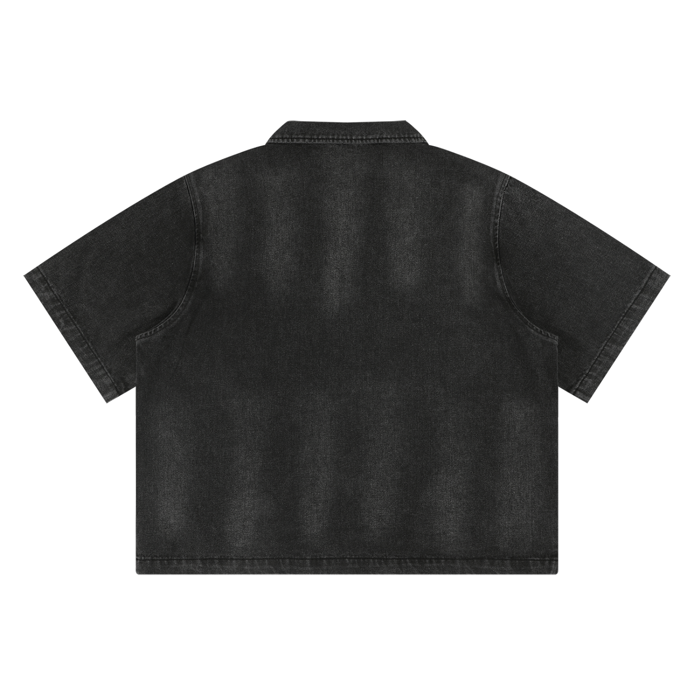 Unisex Vintage Washed Full-Zip Denim Shirt
