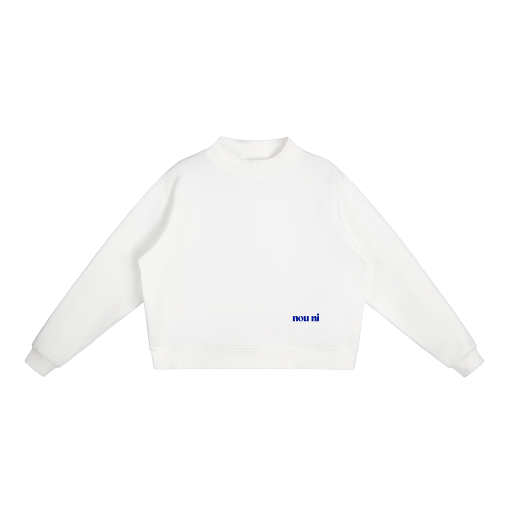 Essential Fleece Mock-Neck Crew Sweatshirt