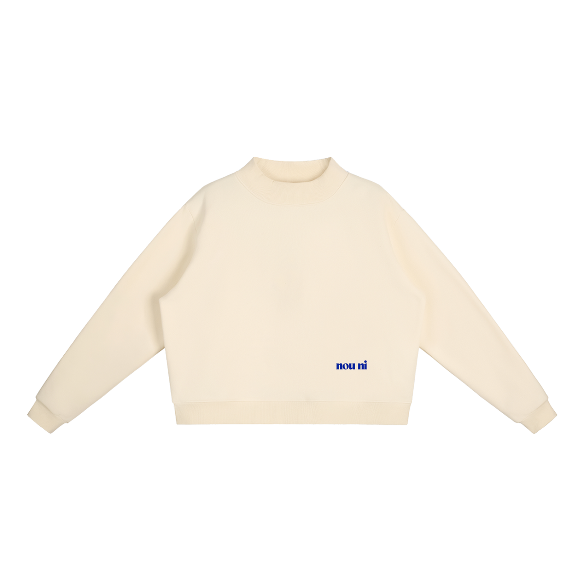 Essential Fleece Mock-Neck Crew Sweatshirt