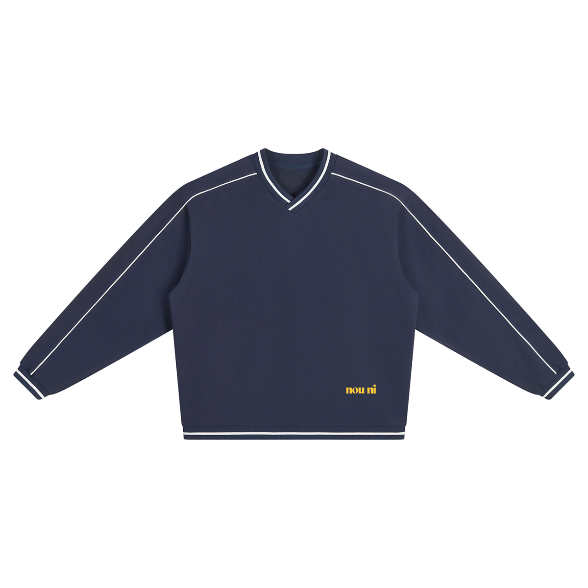 Unisex Color Block V-Neck Sweatshirt