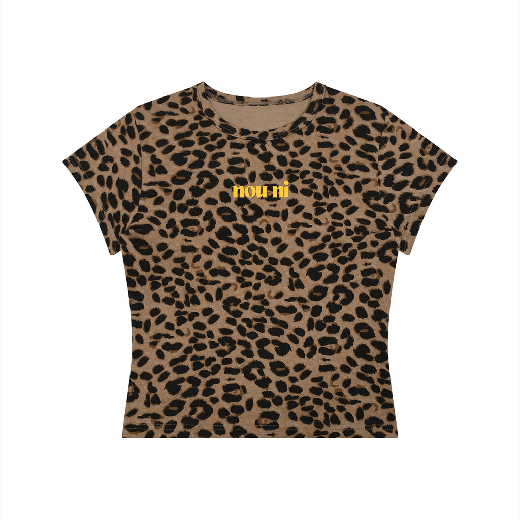 Women’s Leopard Print Crop T-Shirt