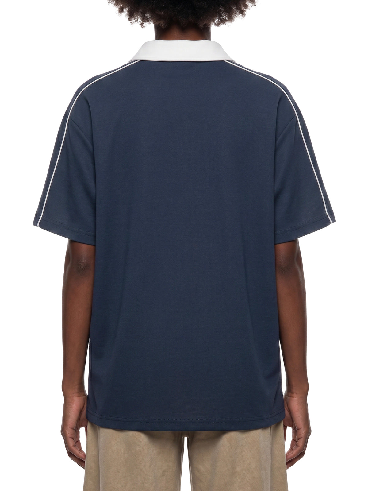 Contrast Collar Short-Sleeve Polo Shirt