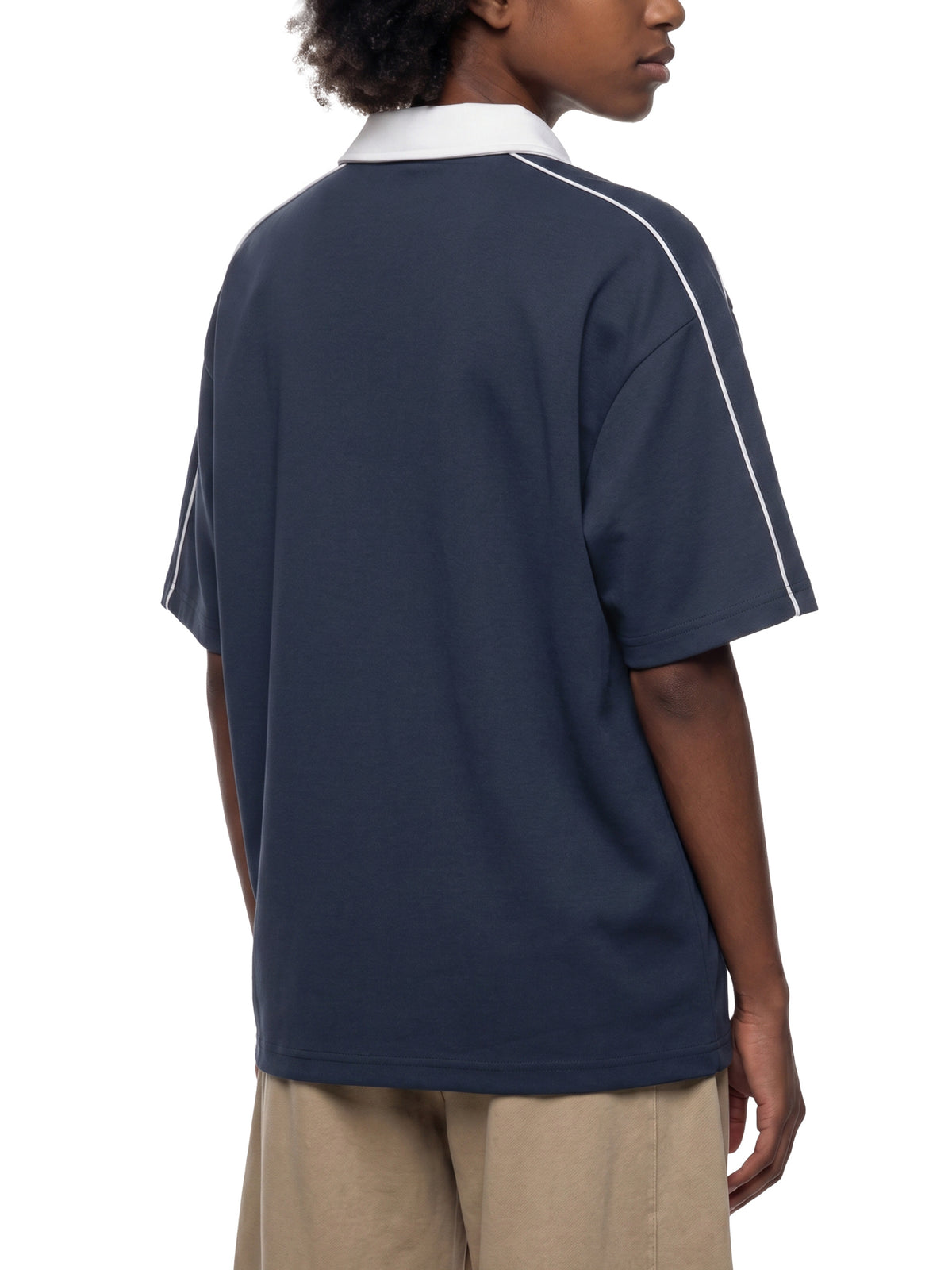 Contrast Collar Short-Sleeve Polo Shirt